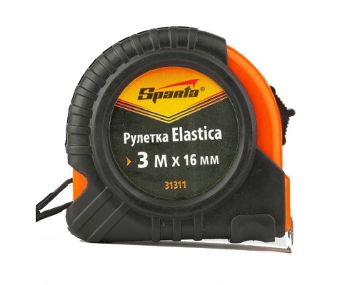 [Лазерные дальномеры, уровни, детекторы] SPARTA Рулетка Elastica, 3 м х 16 мм, обрезиненный корпус [31311]