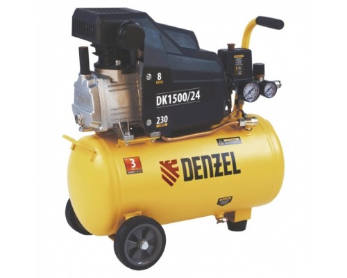 [Компрессоры] Denzel Компрессор воздушный DK1500/24,Х-PRO 1,5 кВт, 230 л/мин, 24 л [58063]
