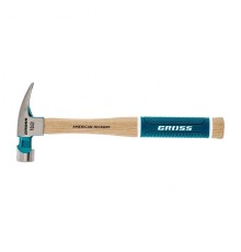 GROSS Молоток-гвоздодер,280 г, угол 75, магнит, обрезиненная рукоятка AMERICAN HICKORY  [10417]