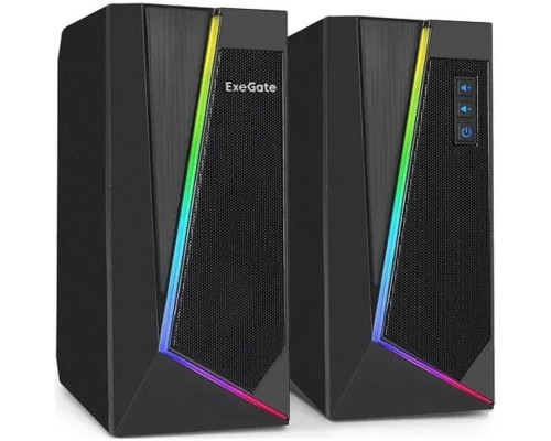[Колонки EXEGATE] ExeGate Accord 240 (питание USB, 2х3Вт (6Вт RMS), 60-20000Гц, цвет черный, RGB подсветка, Color Box) [EX289688RUS]