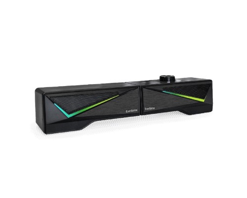 [Колонки EXEGATE] ExeGate Allegro 170 (питание USB, Bluetooth, 2х3Вт (6Вт RMS), 60-20000Гц, цвет черный, RGB подсветка, с возможностью трансформации в саундбар, Color Box)