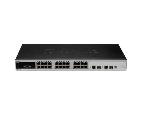 [Сетевое оборудование] D-Link DES-3528_RFB/A3 Восстановленный в производственных условиях управляемый L2 стекируемый коммутатор с 24 портами 10/100Base-TX, 2 портами 10/100/1000Base-T и 2 комбо-портами 100/1000Base-T/SFP.  