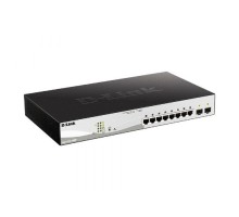 D-Link DGS-1210-10MP/F3A PROJ Настраиваемый L2 коммутатор с 8 портами 10/100/1000Base-T и 2 портами 1000Base-X SFP (8 портов PoE 802.3af/at, PoE-бюджет 130 Вт)