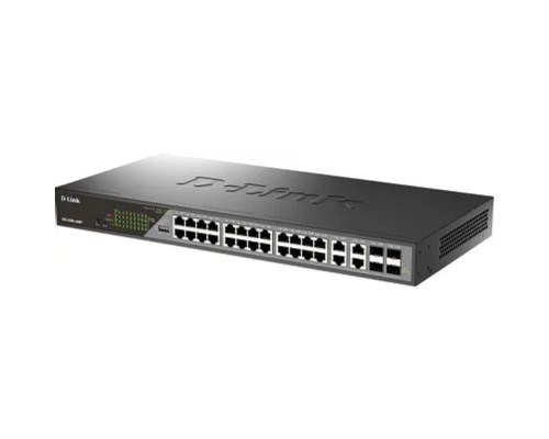 [Сетевое оборудование] D-Link DSS-200G-28MP/A1A Настраиваемый L2 коммутатор с 24 портами 10/100/1000Base-T и 4 комбо-портами 100/1000Base-T/SFP (24 порта PoE 802.3af/at, PoE-бюджет 370 Вт, дальность до 250 м)