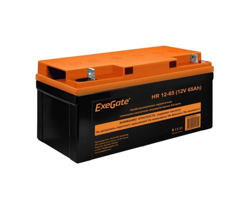 [батареи] Exegate EX282982RUS Аккумуляторная батарея ExeGate HR 12-65 (12V 65Ah, под болт М6)