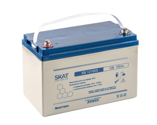[Скат ] АКБ БАСТИОН SKAT SB 12100S AGM 12V 100Ач I зар.30А, клеммы под болт М6, гарантия 18 мес (8973)