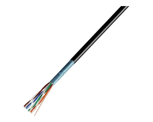[Экранированная витая пара FTP (бухты)] Rexant (01-0165) Кабель витая пара F/UTP, CAT 5e, ZH нг(А)-HF, 4PR, 24AWG, OUTDOOR, SOLID, черный, 305м