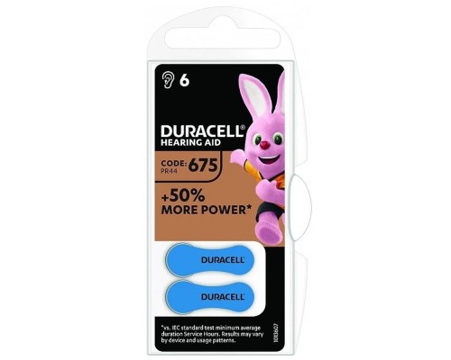 [Батарейка] Duracell DA675/6BL Hearing Aid ZA675 (6 шт. в уп-ке)