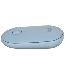910-006655 Мышь беспроводная Logitech PEBBLE M350 Blue голубая, оптическая, 1000dpi, 2.4GHz, USB-ресивер, бесшумная, под обе руки