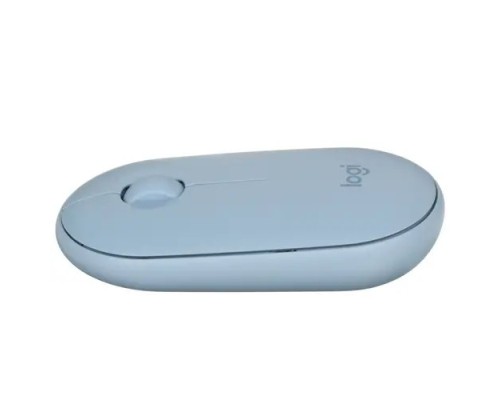 [Мышь] 910-006655 Мышь беспроводная Logitech PEBBLE M350 Blue голубая, оптическая, 1000dpi, 2.4GHz, USB-ресивер, бесшумная, под обе руки
