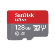 Micro SecureDigital 128GB SanDisk Ultra Class 10, UHS-I, R 140 МБ/с, <SDSQUAB-128G-GN6MN> без адаптера SD
