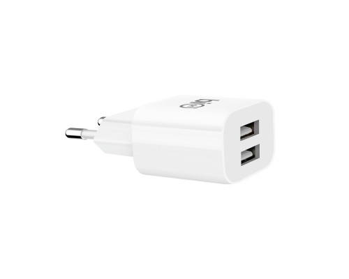 [Аксессуар] Bion Сетевое Зарядное Устройство, 2*USB-A, 10 Вт, белый [BXP-ADP-2A-10W]