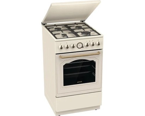 [Микроволновая печь] Плита Комбинированная Gorenje GKS5B70CLI бежевый (металлическая крышка) реш.чугун