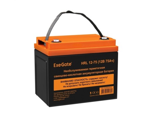 [батареи] Exegate EX285653RUS Аккумуляторная батарея ExeGate HRL 12-75 (12V 75Ah, под болт М6)