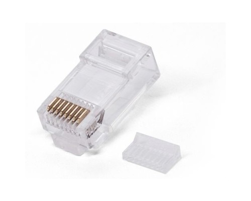 [Коннектор] Filum FL-NA-PLUG5E-3 Коннектор RJ-45, 5E кат., со вставкой, 8p8c, 30 мкм, универсальный, для одножильного и многожильного кабеля, уп/100 шт