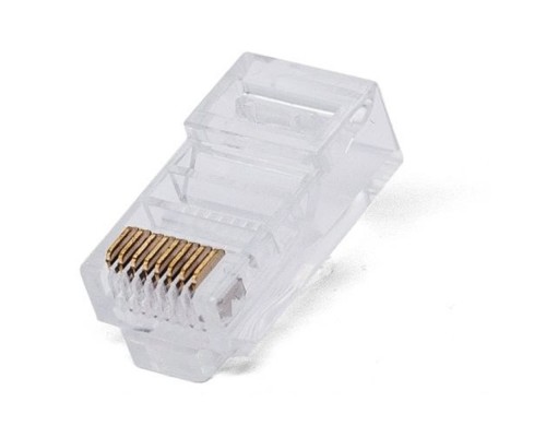[Коннектор] Filum FL-NA-PLUG5E-5 Коннектор RJ-45, 5E кат., 8p8c, 6 мкм, для одножильного кабеля, уп/100 шт