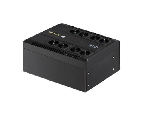 [ИБП] Exegate EX293855RUS ИБП ExeGate NEO NNB-1000.LED.AVR.8SH.CH <1000VA/650W, LED, AVR, 8*Schuko, 4*USB-порта для зарядки, Black>