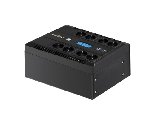 [ИБП] Exegate EX293857RUS ИБП ExeGate NEO Smart LHB-800.LCD.AVR.8SH.CH.USB <800VA/480W, LCD, AVR, 8*Schuko, USB, 4*USB-порта для зарядки, Black>