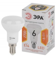 ЭРА Б0056751 Лампочка светодиодная STD LED R50-6W-827-E14 Е14 / E14 6Вт рефлектор теплый белый свет