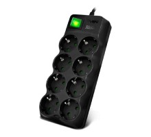 SVEN Фильтр SF-08E-16 5,0 м (8 розеток с защитными шторками,16А) черный, цветная коробка [SV-021726]