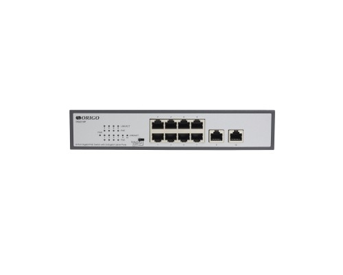 [Сетевое оборудование] ORIGO OS2210P/120W/A1A Неуправляемый PoE-коммутатор 8x1000Base-T PoE+, 2x1000Base-T, PoE-бюджет 120 Вт