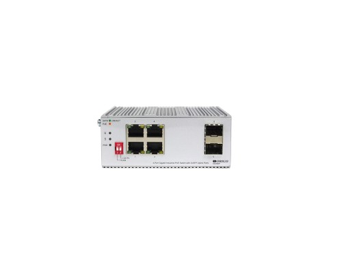 [Сетевое оборудование] ORIGO OI2206P/120W/A1A Промышленный неуправляемый PoE-коммутатор 4x1000Base-T PoE+, 2x1000Base-X SFP, PoE-бюджет 120 Вт