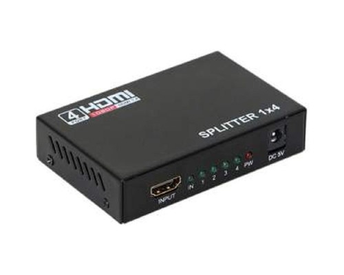 [переходник] ORIENT HSP0104H, HDMI 4K Splitter 1->4, HDMI 1.4/3D, UHDTV 4K(3840x2160)/HDTV1080p/1080i/720p, HDCP1.2, внешний БП 5В/1А, метал.корпус (29986)