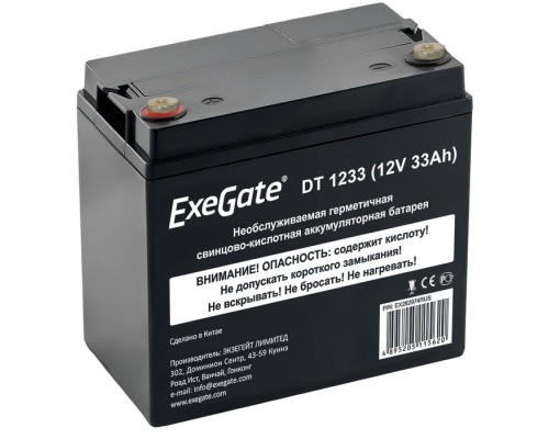 [батареи] Exegate EX282974RUS Аккумуляторная батарея ExeGate DT 1233 (12V 33Ah, под болт М6)