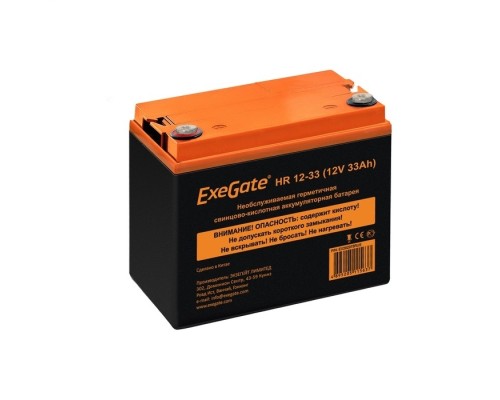 [батареи] Exegate EX282975RUS Аккумуляторная батарея ExeGate HR 12-33 (12V 33Ah, под болт М6)
