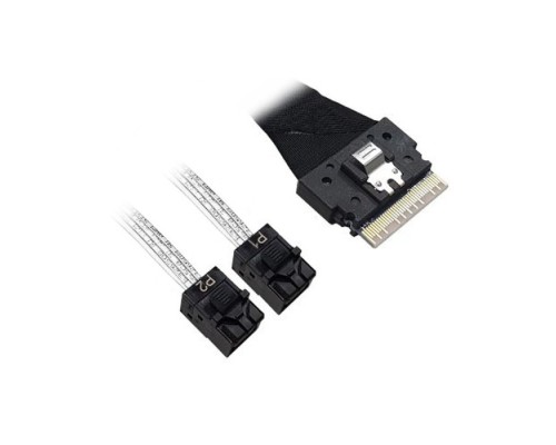 [Опция к серверу] Supermicro ACD-60002-MD ACD Кабель Slimline SASx8 (SFF8654) -to- 2 SAS HD (White) x4 (SFF8643 (NVMe Connection), for SupewrMicro backplanes, 1M