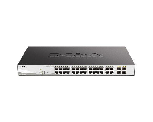 [Сетевое оборудование] D-Link DGS-1210-28MP/F4A Настраиваемый L2 коммутатор с 24 портами 10/100/1000Base-T и 4 комбо-портами 100/1000Base-T/SFP (24 порта PoE 802.3af/at, PoE-бюджет 370 Вт)