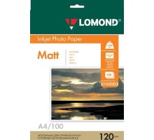 LOMOND 0102003 Матовая бумага 1х A4, 120г/м2, 100 листов 