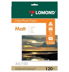 LOMOND 0102003 Матовая бумага 1х A4, 120г/м2, 100 листов 
