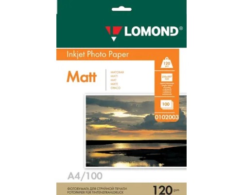 [Бумага] LOMOND 0102003 Матовая бумага 1х A4, 120г/м2, 100 листов 