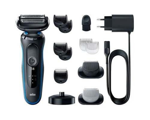 [Электробритвы, триммеры Braun] Электробритва Braun 51-B4650cs,  синий и черный
