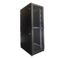 ЦМО Шкаф серверный напольный 48U (600 х 1200) дверь перфорированная, задние двойные перфорированные, цвет черный ШТК-М-48.6.12-48АА-9005