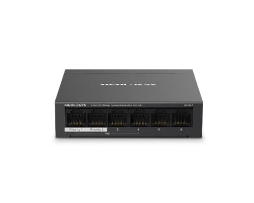 [Mercusys] Mercusys MS106LP Настольный коммутатор с 6 портами 10/100 Мбит/с (4 порта PoE+)