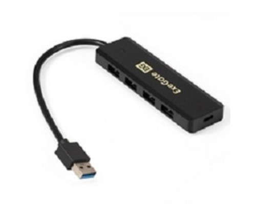 [USB-концентраторы] Exegate EX293980RUS USB-Хаб (концентратор) ExeGate DUB-4P/1 (кабель-адаптер USB3.0 --> 4xUSB3.0, Plug&Play, черный)