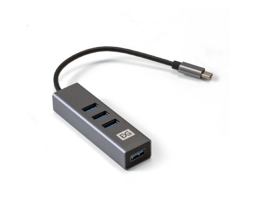 [USB-концентраторы] Exegate EX293987RUS USB-Хаб (концентратор) ExeGate DUB-4TC (кабель-адаптер USB Type C --> 4xUSB3.0, Plug&Play, серебристый)