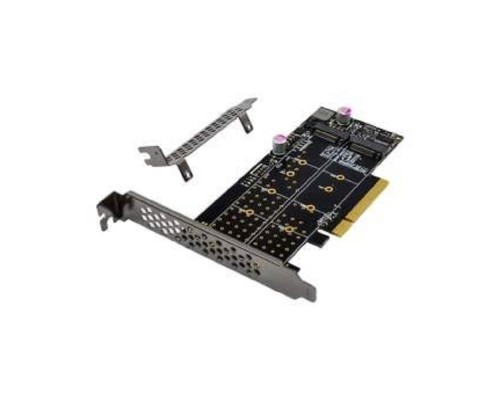 [переходник] ORIENT C303E2 , Переходник PCI-Ex8->2 x M.2 M-key NVMe SSD, тип 2230/2242/2260/2280/22110, 2 планки крепления в комплекте (31325)