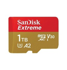 Micro SecureDigital 1TB SanDisk 1024GBEXTREME Class 10, UHS-I, W130, R 190 МБ/с, <SDSQXAV-1T00-GN6MN> без адаптера на SD