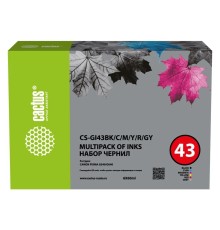 Cactus Чернила CS-GI43BK/C/M/Y/R/GY голубой/пурпурный/желтый/черный 6x для Canon Pixma G640/540