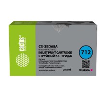 Картридж струйный Cactus CS-3ED68A 712 пурпурный (29мл) для HP DJ T230/630