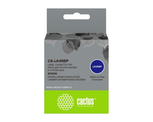 [Расходные материалы] Картридж ленточный Cactus CS-LK4RBP черный для Epson LW300/LW400/LW700/LW600P/LW1000P