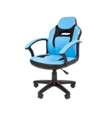 Кресло Chairman Kids 110 Россия экопремиум черный/голубой (7049366)