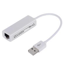 Bion Переходник с кабелем USB A - RJ45, 100мб/с, 10 см, белый [BXP-A-USBA-LAN-100]