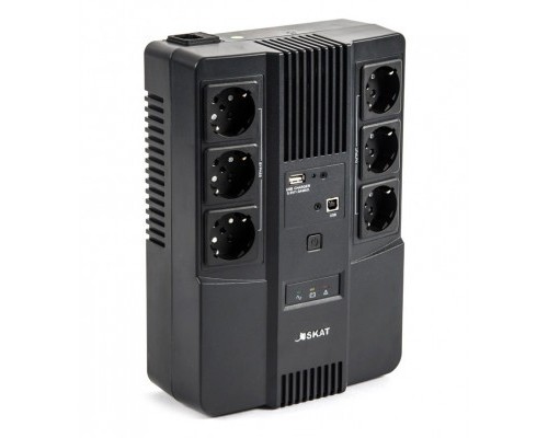 [Бастион ИБП] ИБП Бастион SKAT-UPS 600 AI {Line-interactive, 600/360Вт, USB/RJ-45, АКБ 1х 7Ач, сверху ЕВРО 3+3, реестр МПТ} (8998)