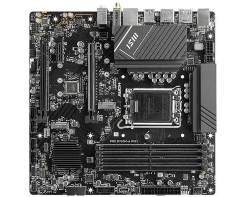 [Материнская плата] MSI PRO B760M-A WIFI {Soc-1700, Intel B760, 4xDDR5, mATX AC`97 8ch(7.1) 2.5Gg+HDMI+DP}