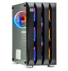 Exegate EX294477RUS Корпус Minitower  Mistery R3-NPX450 (mATX, БП 450NPX с вент. 12 см, 2*USB+1*USB3.0, аудио, черный, 4 вент. 12см с RGB подсветкой, боковая панель - закаленное стекло)