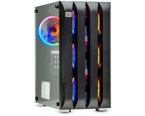 [Корпуса] Exegate EX294479RUS Корпус Minitower  Mistery R3-NPX600 (mATX, БП 600NPX с вент. 12 см, 2*USB+1*USB3.0, аудио, черный, 4 вент. 12см с RGB подсветкой, боковая панель - закаленное стекло)